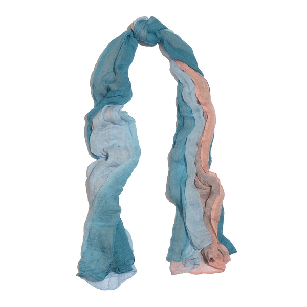 100% Modal Blue and Pink Colour Ombre Scarf (Size 170x100 Cm)
