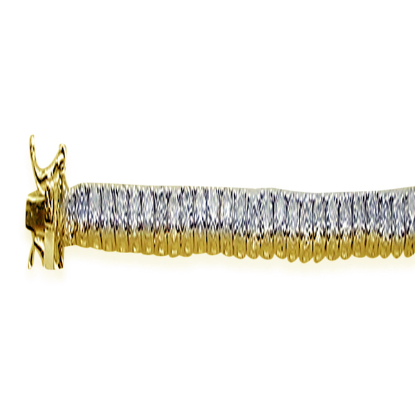 ELANZA AAA Simulated Diamond (Rnd) Bracelet in 14K Gold Overlay Sterling Silver (Size 7.5)