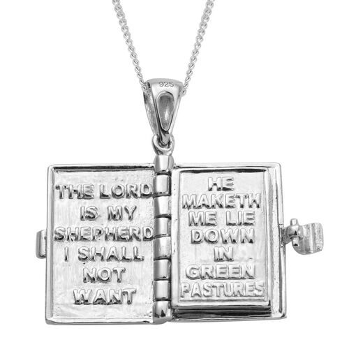 Platinum and Yellow Gold Overlay Sterling Silver Bible Pendant With ...
