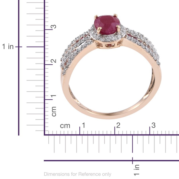 9K Y Gold AAA Ruby (Ovl 1.50 Ct), Natural Cambodian Zircon Ring 2.750 Ct. Gold Wt 3.5 Gms.