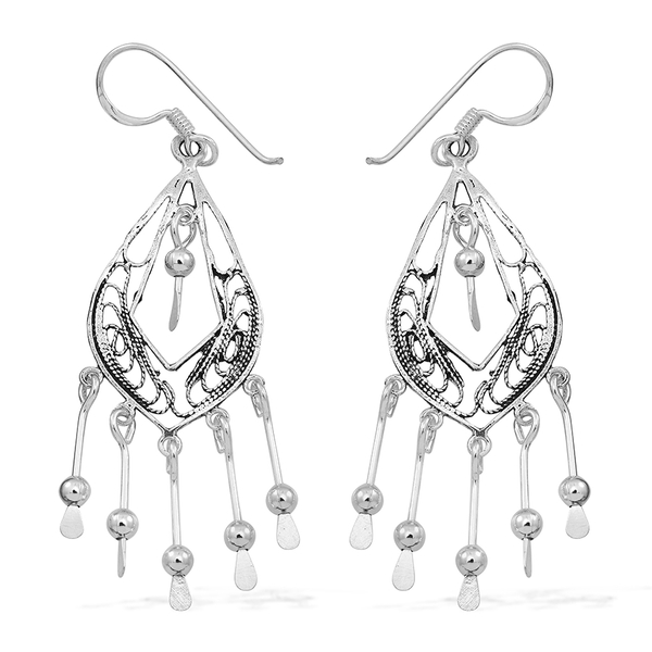 (Option 2) Thai Sterling Silver Hook Earrings, Silver wt 4.31 Gms.