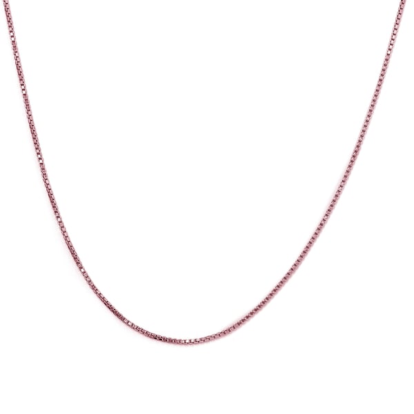 Rose Gold Overlay Sterling Silver Box Chain (Size - 20) with Lobster Clasp