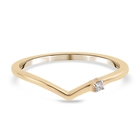 Diamond Wishbone Ring (Size Q) in 14K Gold Overlay Sterling Silver
