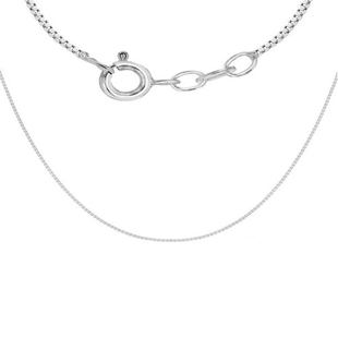 Sterling Silver Box Chain (Size 16- 18) With Spring Ring Clasp