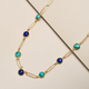 Lapis Lazuli and Malachite Necklace (Size - 18) in 14K Gold Overlay Sterling Silver 12.87 Ct, Silver wt. 7.00 Gms