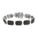 Black Spinel Bracelet (Size - 7) in Platinum Overlay Sterling Silver 12.30 Ct, Silver Wt. 20.76 Gms