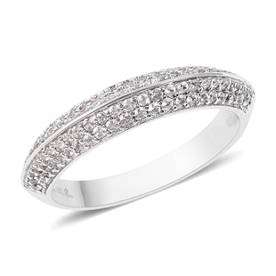 Isabella Liu Twilight Zircon Eternity Band Ring in Rhodium Plated Sterling Silver