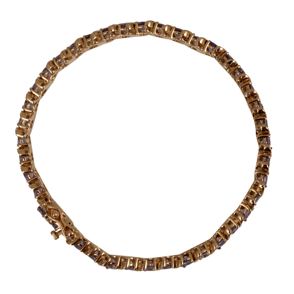 9K Y Gold Tanzanite (Rnd) Bracelet (Size 7) 8.500 Ct.