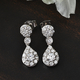 Lustro Stella Platinum Overlay Sterling Silver Dangle Earrings (with Push Back) Made with Finest CZ 2.98 Ct.