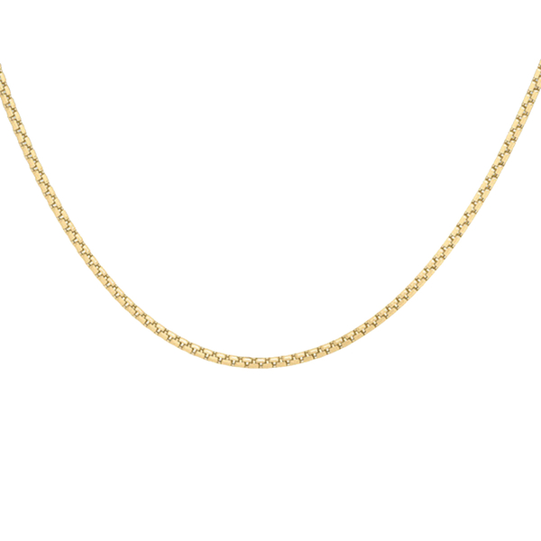 Italian Made Close Out- 9K Yellow Gold Diamond Cut Box Necklace (Size 18) with Lobster Clasp, Gold wt. 3.10 Gms