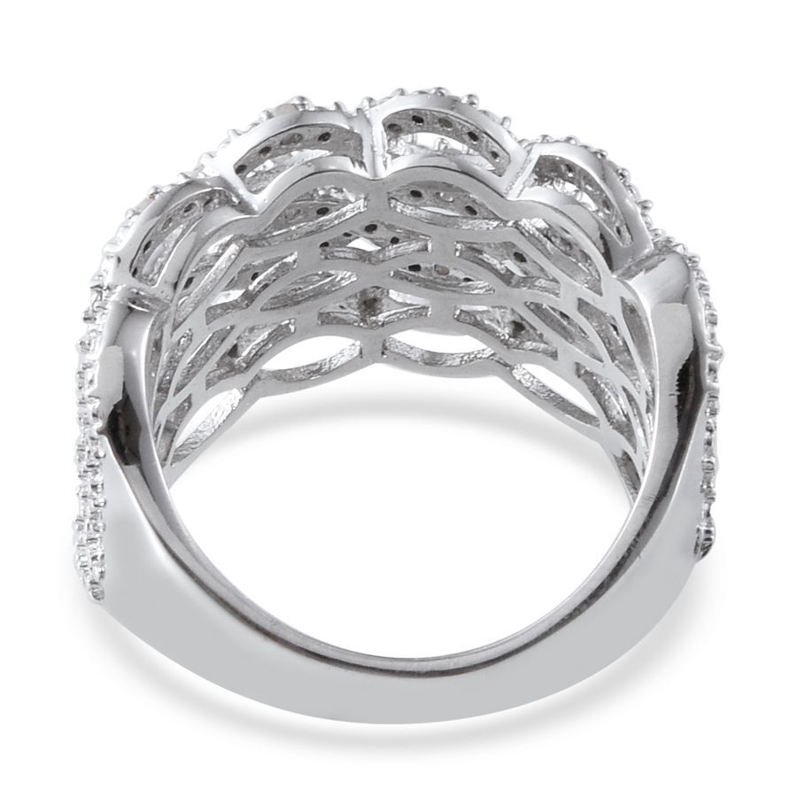 Diamond (Rnd) Infinity Ring in Platinum Overlay Sterling Silver 0.200 Ct.