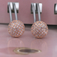 9K Rose Gold Natural Pink Diamond (I3) Stud Earrings (with Push Back) 0.35 Ct.
