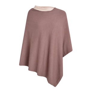 Kris Ana Contrast Taupe and Beige Poncho (60x75cm)