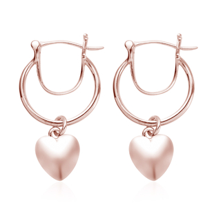 Rose Gold Overlay Sterling Silver Heart Earrings
