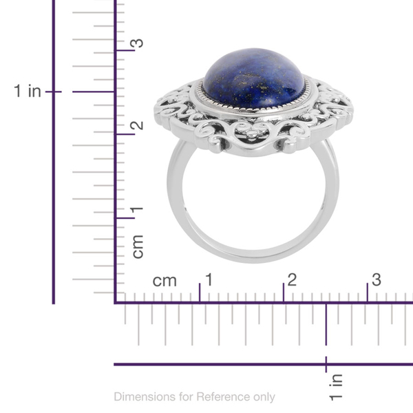 Lapis Lazuli (Ovl) Solitaire Ring in Silver Tone 12.250 Ct.