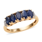 Close Out Buy - 14K Yellow Gold 100% Natural Blue Sapphire and Diamond (I2/G-H) Ring (Size P) 1.56 Ct.