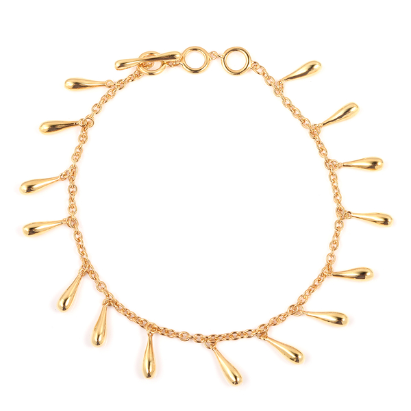 LucyQ Multi Drip Bracelet in Gold Plated Sterling Silver 10.90 Grams 7, 7.5 and 8 Inch