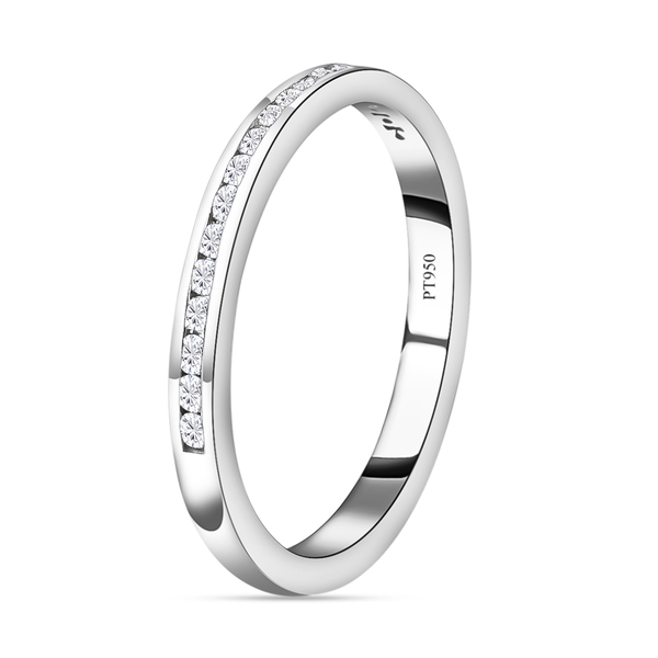 RHAPSODY 950 Platinum IGI Certified Diamond (VS-E-F) Half Eternity Band Ring 0.25 Ct.