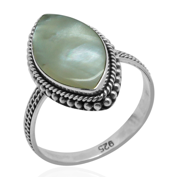 Royal Bali Collection Mother of Pearl (Mrq) Ring in Sterling Silver