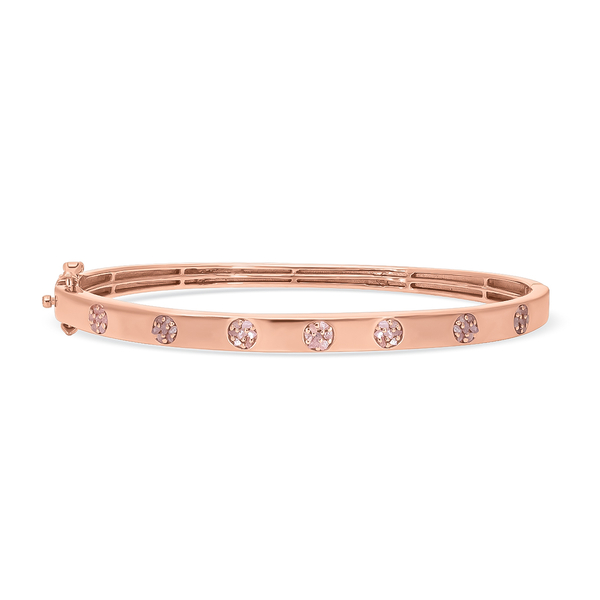 Natural Uncut Pink Diamond Bangle (Size - 7.25) in Vermeil Rose Gold Overlay Sterling Silver 0.50 Ct