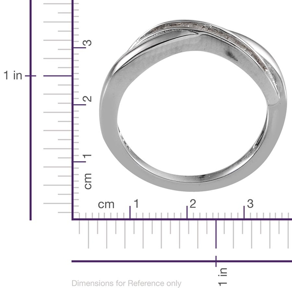 Diamond (Bgt) Ring in Platinum Overlay Sterling Silver