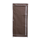 Collapsible Wardrobe with Zippered and 1 Outer Pockets (Size 146x68x53 Cm) - Coffee