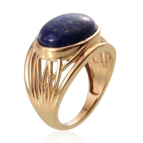 Lapis Lazuli (Ovl) Solitaire Ring in 14K Gold Overlay Sterling Silver 8.250 Ct.