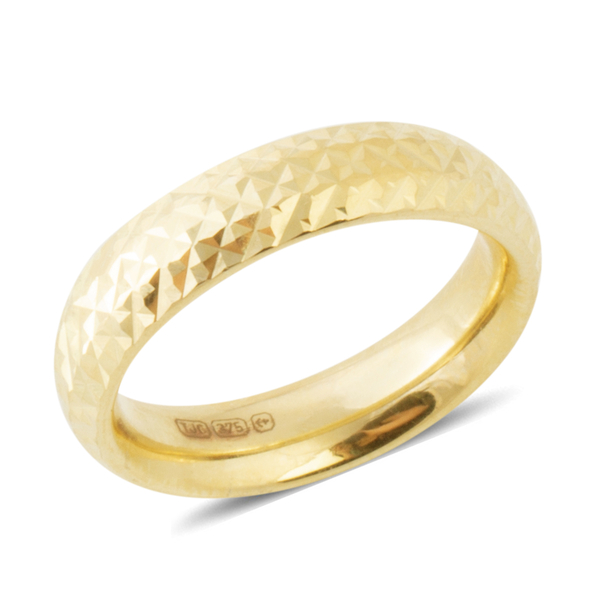 Diamond Cut Band Ring in 9K Yellow Gold 1.57 Grams