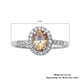 Champagne and White Moissanite Ring in Rhodium Overlay Sterling Silver 1.00 Ct.