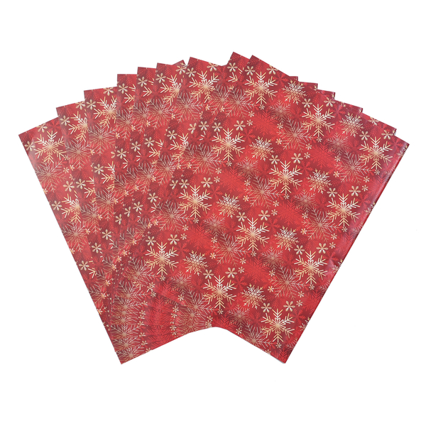 Set of 40 - Christmas Theme Wrapping Gift Papers (Size 51x74Cm) - Red and Multi