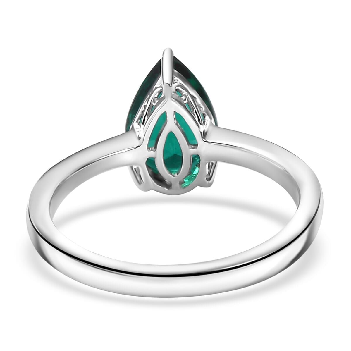 Luxuriant 10K White Gold AAA Lab Grown Emerald Ring, Gold Wt.2.82 Gms  1.520  Ct.