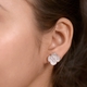 Lustro Stella Platinum Overlay Sterling Silver Floral Earrings Made with Finest CZ 2.46 Ct.