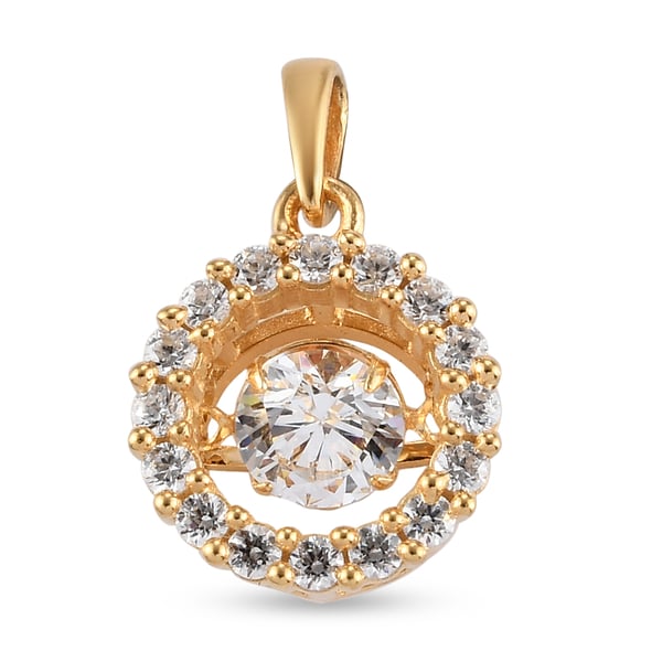 Lustro Stella Pendant in 14K Gold Overlay Sterling Silver Pendant Made with Finest CZ 2.34 Ct.