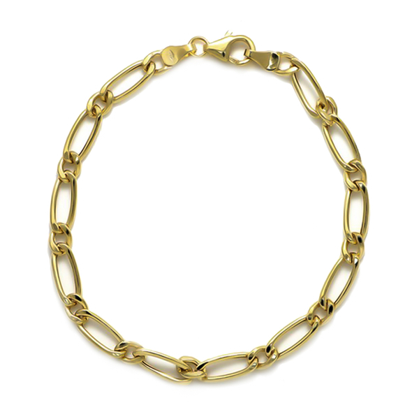 Maestro Collection- 9K Yellow Gold Figaro Bracelet (Size - 7.5) With Lobster Clasp, Gold Wt. 3.20 Gm