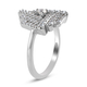 Lustro Stella Platinum Overlay Sterling Silver Triangle Ring Made with Finest CZ 1.17 Ct.