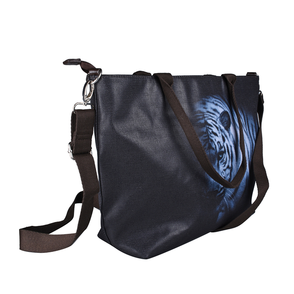 Close Out Deal - Tiger Print Shopper Bag (Size 31X10X29 cm)