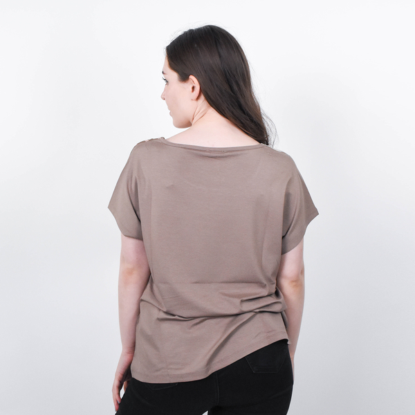 Jovie Leaves Pattern Short Sleeve Blouse for Women