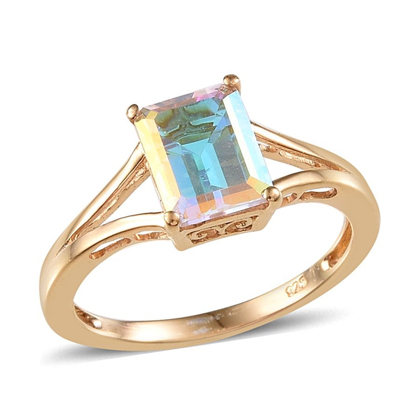 Mercury Mystic Topaz (Oct) Solitaire Ring in 14K Gold Overlay Sterling Silver 2.000 Ct.