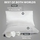 Set of 3 - 100% Mulberry Silk Front Side- Pillowcase,(50x75cm) Scrunchie & Eye Mask (23x10cm) - Ivory
