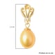 Golden Freshwater Pearl and Simulated Diamond Pendant in Yellow Gold Overlay Sterling Silver