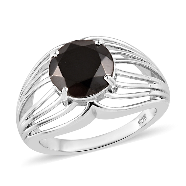 Elite Shungite Solitaire Ring in Platinum Plated Sterling Silver 1.75 Ct