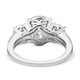 Moissanite Ring in PIatinum Overlay Sterling Silver 3.39 Ct.