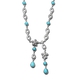 Arizona Sleeping Beauty Turquoise and Natural Cambodian Zircon Necklace (Size 18 with 2 inch Extender) in Platinum Overlay Sterling Silver 4.26 Ct, Silver Wt. 17.83 Gms