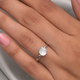 Polki Diamond Solitaire Ring in Platinum Overlay Sterling Silver 0.25 Ct.