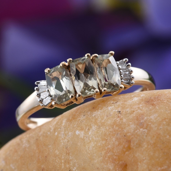 9K Y Gold Turkizite (Cush), Diamond Ring 1.100 Ct.