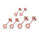 Set of 3 - Rose Gold Overlay Sterling Silver Earrings (With Push Back)