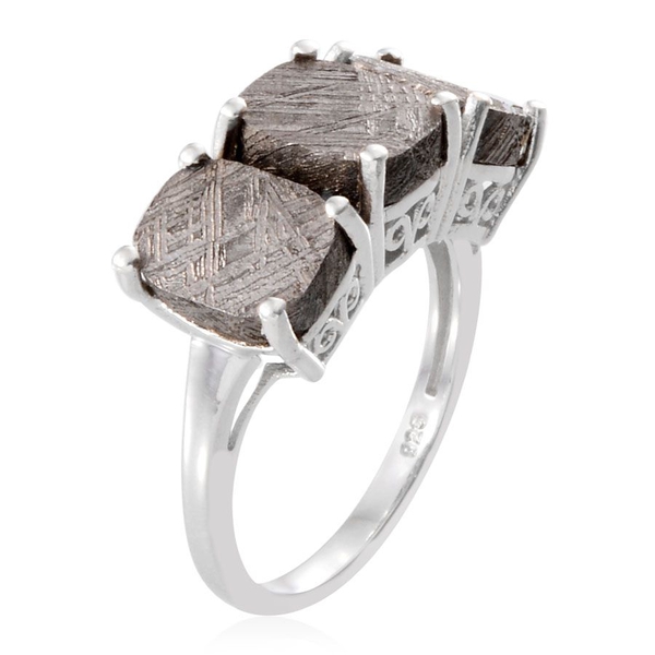 Meteorite (Cush) Trilogy Ring in Platinum Overlay Sterling Silver 16.000 Ct.