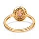 Pink Tourmaline and Natural Cambodian Zircon Ring in 14K Gold Overlay Sterling Silver