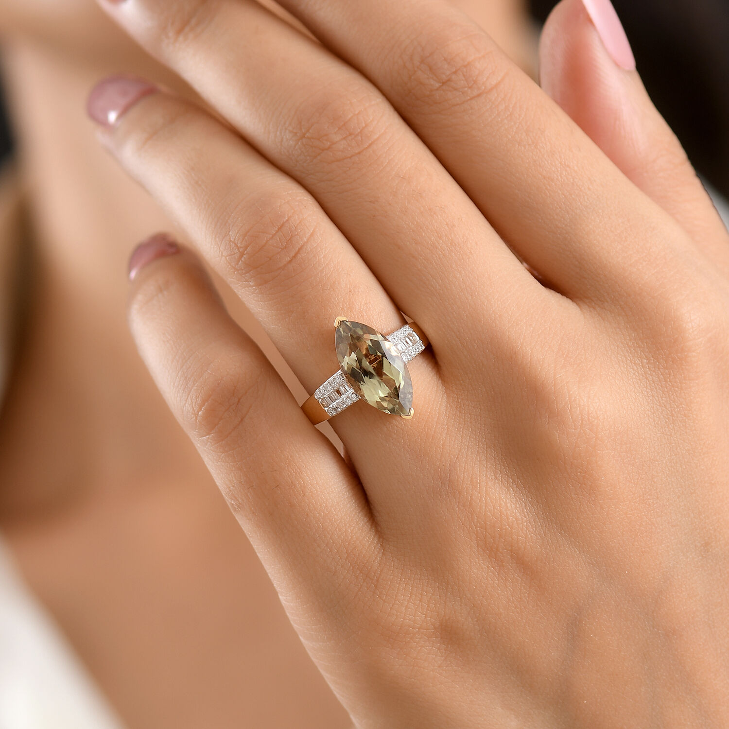 Rhapsody 18K Yellow Gold AAAA Natural Turkizite (5.15ct), Natural White Diamond (0.20 ct E-F-VS) Gold Wt.4.92 Gms Total Ct 5.35 Ct.