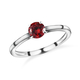 Set of 3 - Simulated Diamond, Simulated Mozambique Garnet and Simulated Hebei Peridot Ring in Sterling Silver